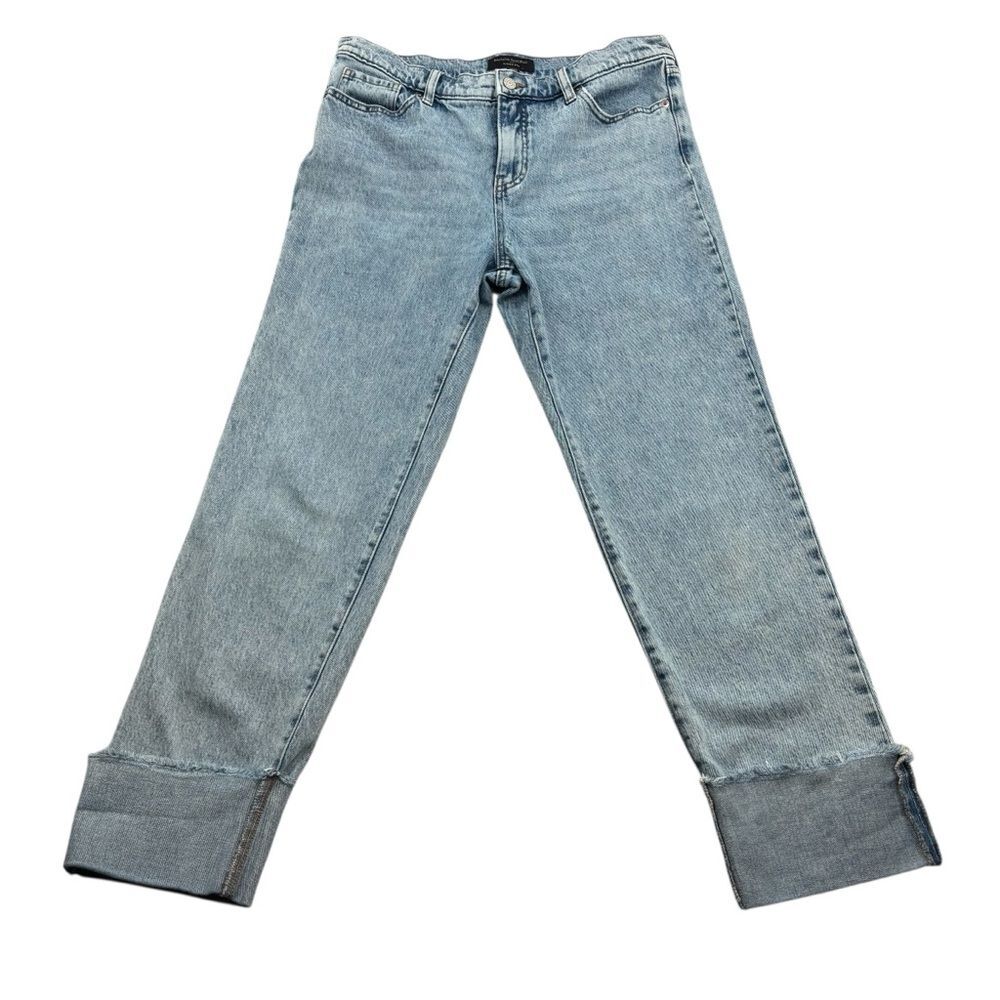 Banana Republic Slouch Cuffed Jean Cuffed Light Stone Cropped Sz. 28/6 - Picture 2 of 7